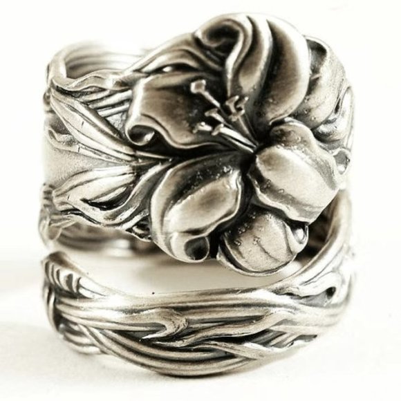 Boho Floral Lily Spoon Ring #761 - Picture 5 of 9
